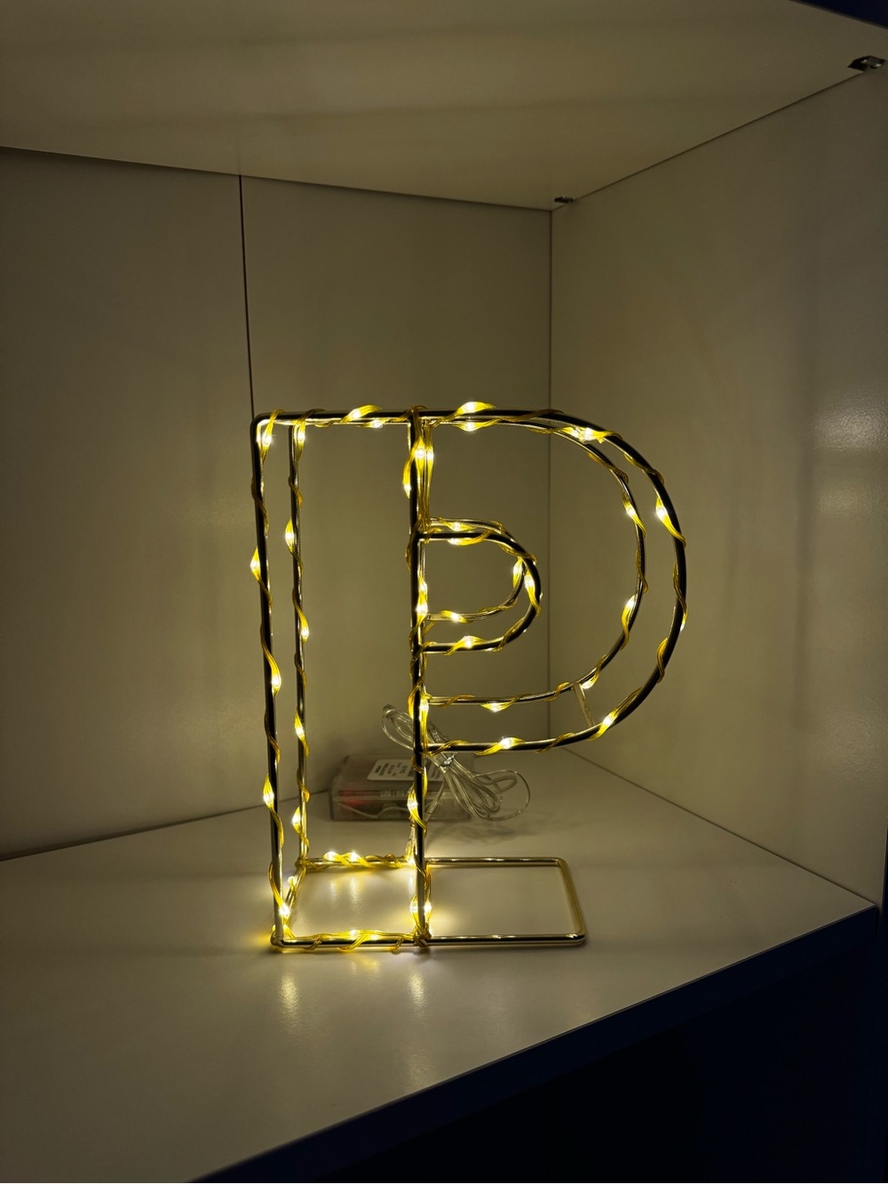 Urban Outfitters LED Wire Light Letter P — Warm Yellow Accent Light